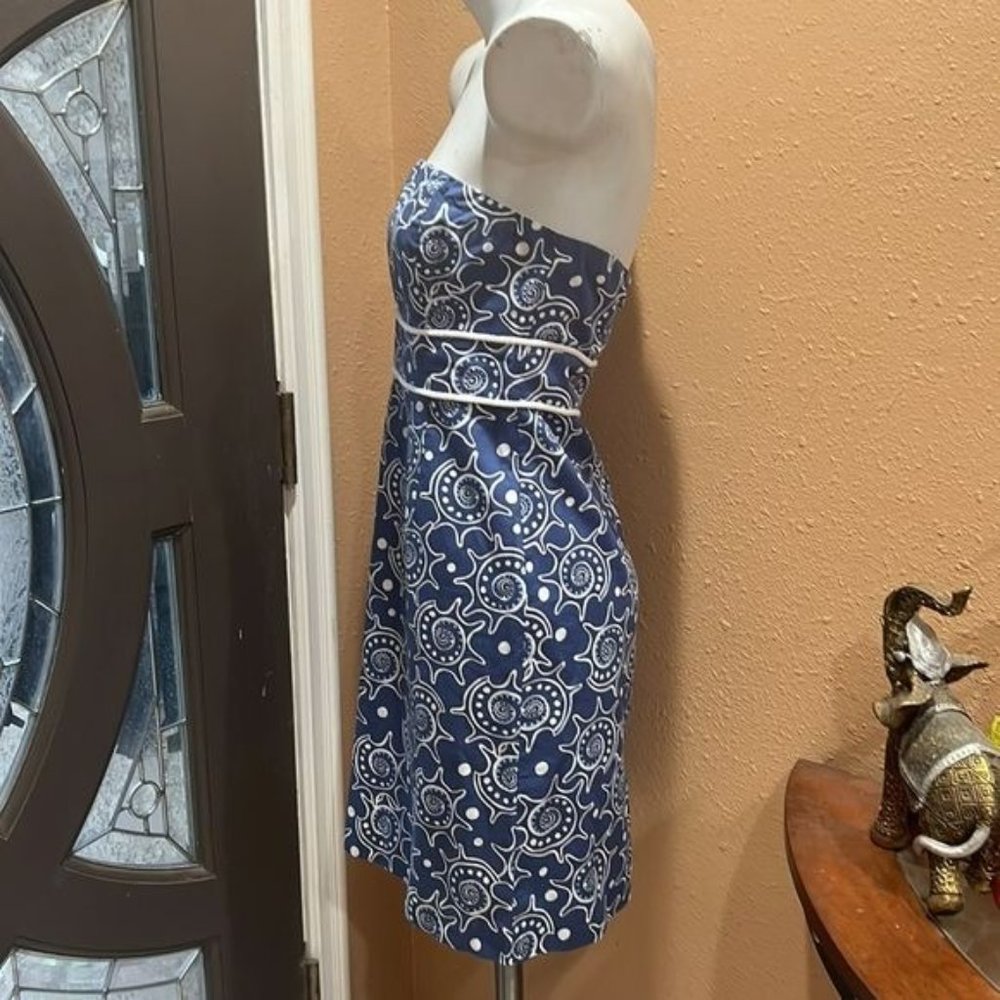 Vineyard Vines Blue Patterned Strapless Dress Siz… - image 4